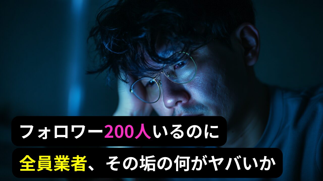 フォロワー200人いるのに全員業者、その垢の何がヤバいか