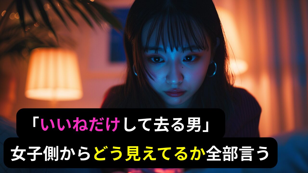 「いいねだけして去る男」、女子側からどう見えてるか全部言う