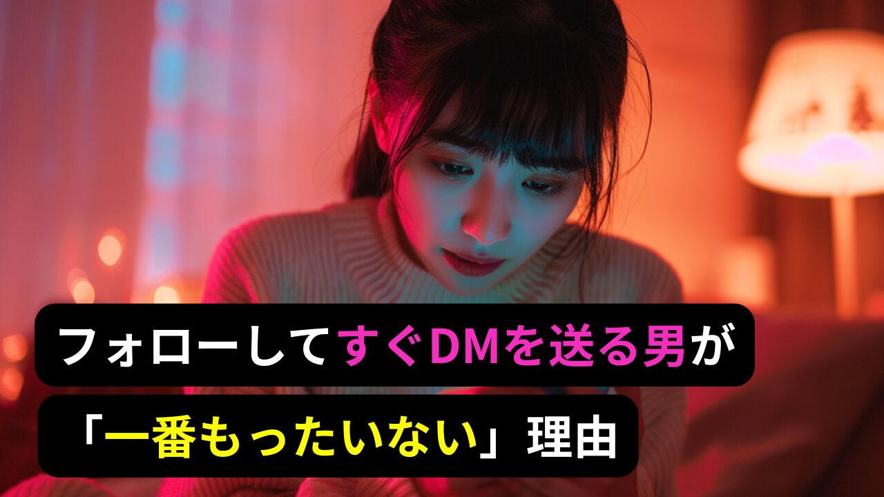 フォローしてすぐDMを送る男が「一番もったいない」理由、全部説明する