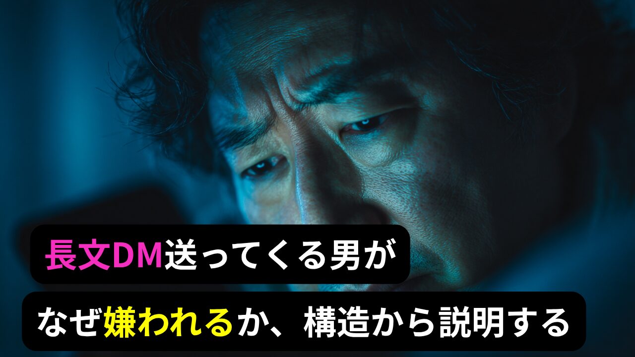 長文DM送ってくる男がなぜ嫌われるか、構造から説明する